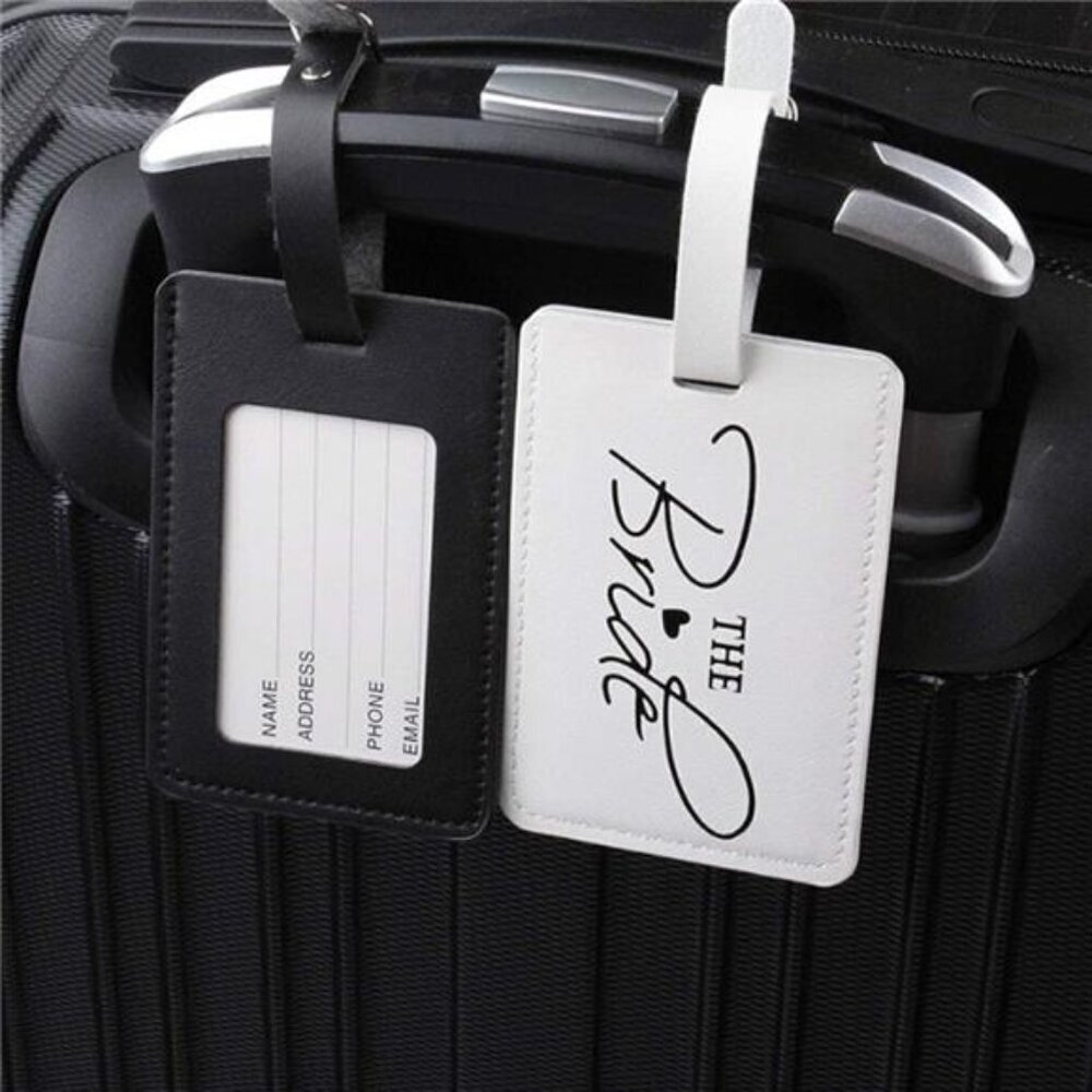 Luggage Tags & Passport Covers Set Bride Groom Couple - Picture 4 of 5